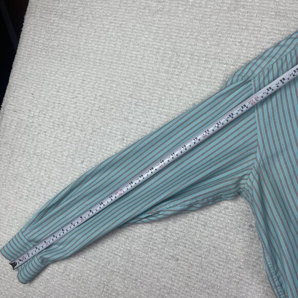 Ermenegildo Zegna Dress Shirt Men XL 16 1/2 Baby Blue / Grey Silver Lined - Picture 10 of 16